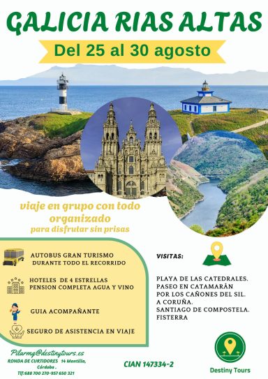 Evento turístico en Galicia del 25 al 30 de agosto, con actividades y rutas programadas.